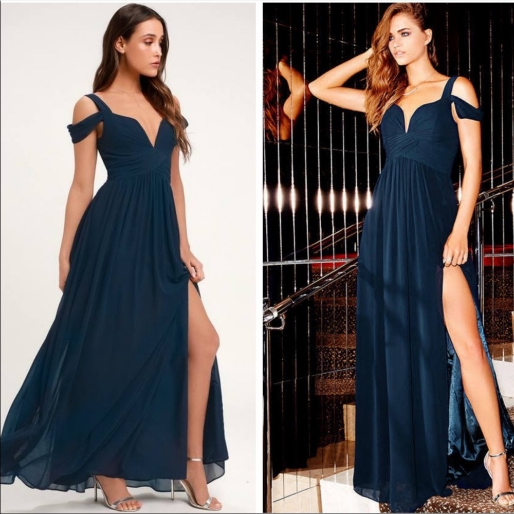 NWT Lulus Ocean of Elegance Navy dress